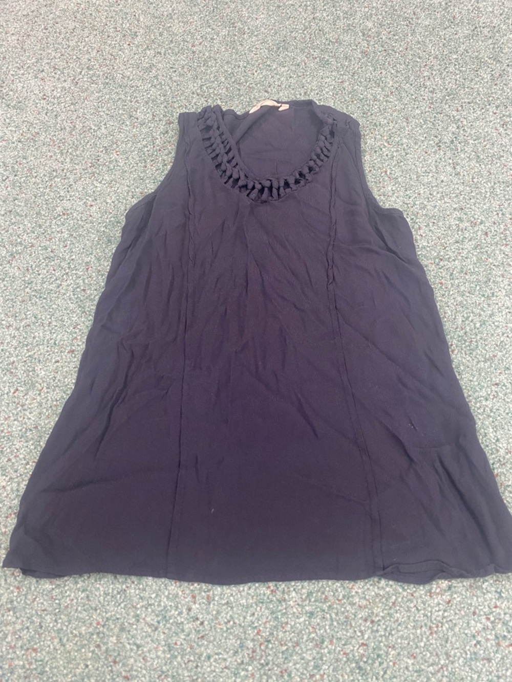 Soft Surroundings Navy Braided-Neck Tank